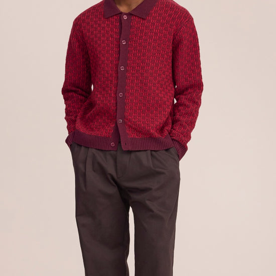 Polokraag en knoopsluiting NN.07 Thor Wool Cardigan