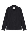 NN.07 Zander 10037 wool overshirt Navy Stripe - voorkant - Checkpoint Mol