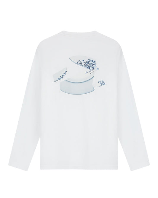 OLAF Broken Plate Cotton Longsleeve T-shirt Optical White - productfoto 1
