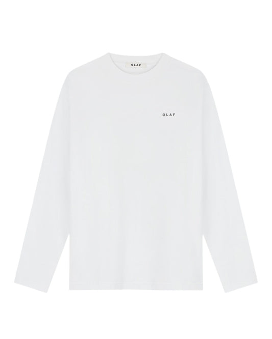 OLAF Broken Plate Cotton Longsleeve T-shirt Optical White - productfoto 2