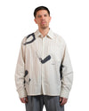 Charcoal White Brushstroke Logo Stripe Shirt