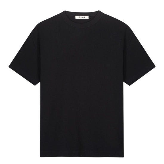 OLAF Cotton Waffle T-shirt Black - productfoto 1