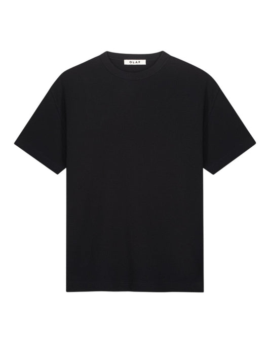 OLAF Cotton Waffle T-shirt Black - productfoto 1