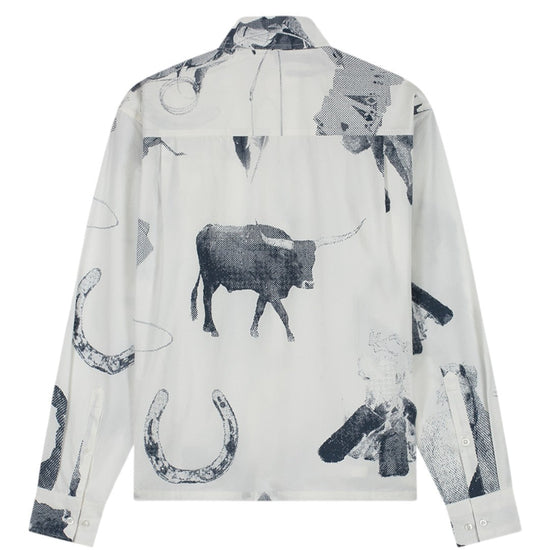 OLAF Cowboy AOP Boxy Hemd White/Navy - productfoto 2