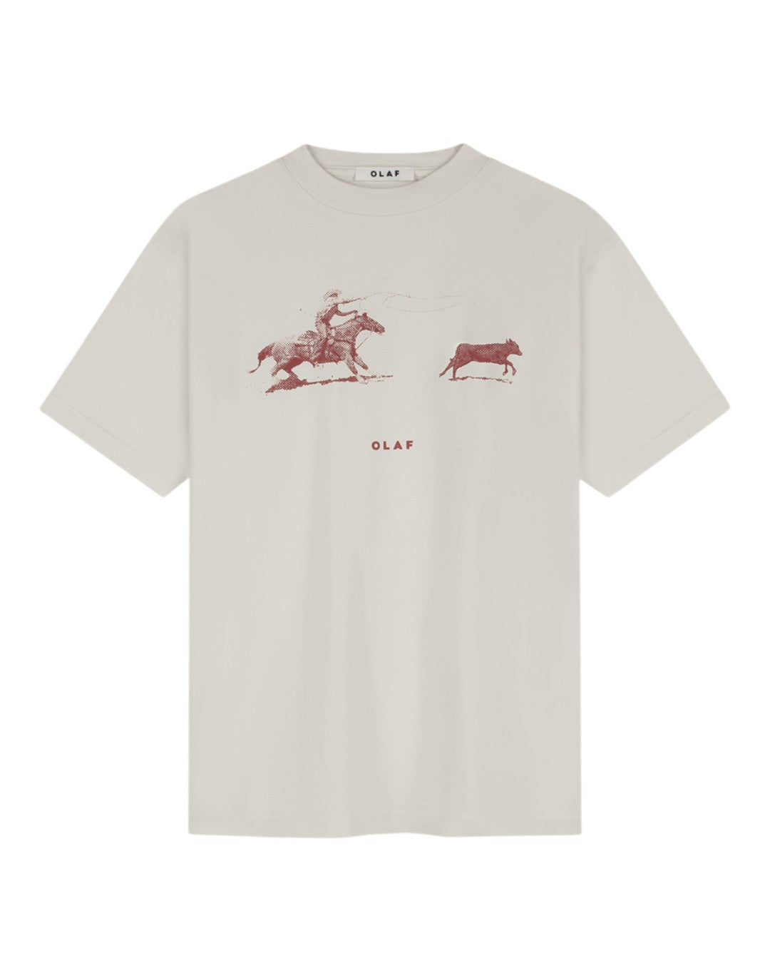 OLAF Cowboy Bull Cotton T-Shirt Off White - productfoto 1