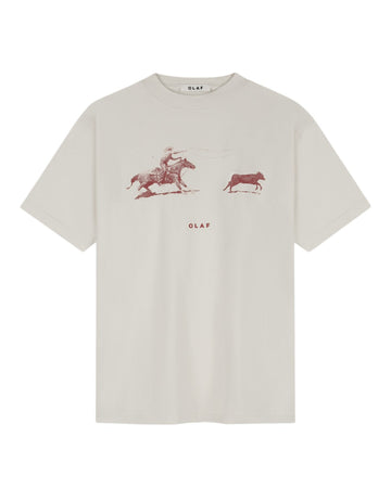 OLAF Cowboy Bull Cotton T-Shirt Off White - productfoto 1