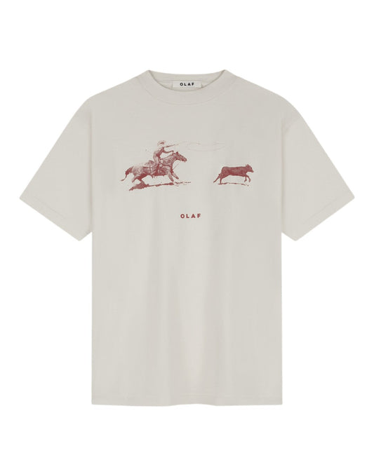 OLAF Cowboy Bull Cotton T-Shirt Off White - productfoto 1