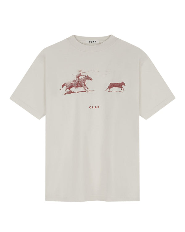 OLAF Cowboy Bull Cotton T-Shirt Off White - productfoto 1