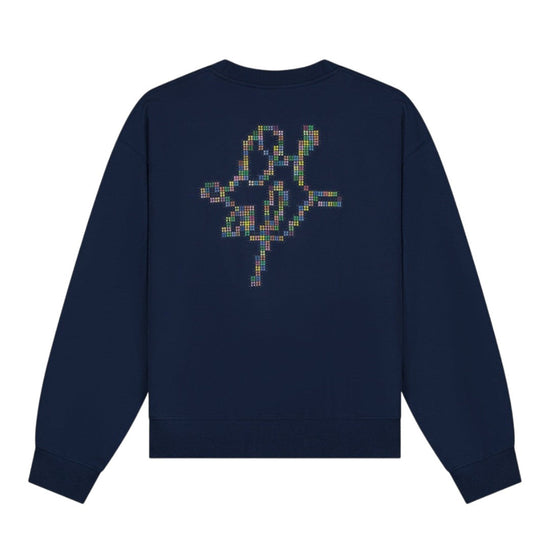 OLAF Dotted Monogram Crewneck Sweater Blue - productfoto 1