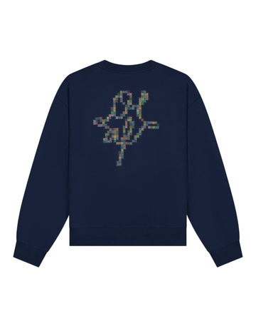 OLAF Dotted Monogram Crewneck Sweater Blue - productfoto 1