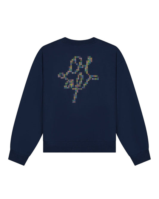 OLAF Dotted Monogram Crewneck Sweater Blue - productfoto 1