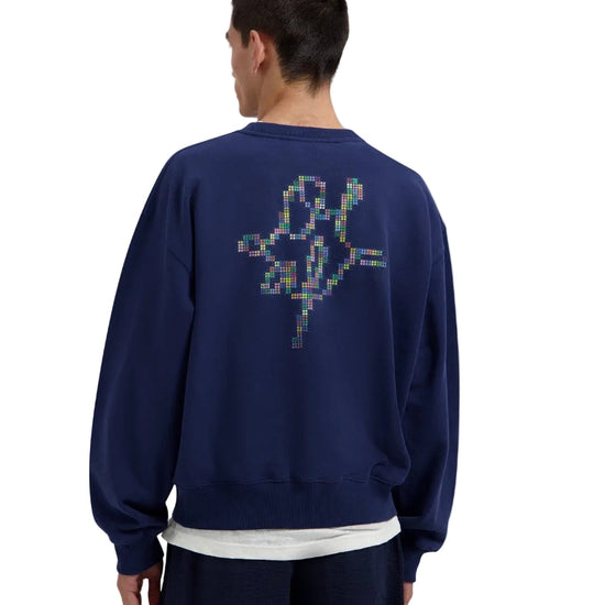 OLAF Dotted Monogram Crewneck Sweater Blue - productfoto 2