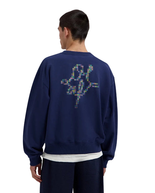 OLAF Dotted Monogram Crewneck Sweater Blue - productfoto 2