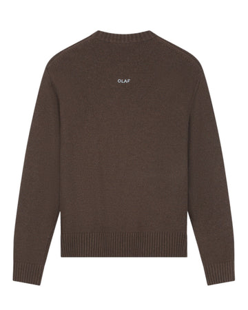 OLAF Essential Knitted Crewneck Pullover Chocolate Plum - productfoto 1