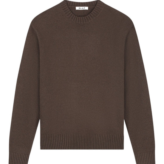 OLAF Essential Knitted Crewneck Pullover Chocolate Plum - productfoto 2