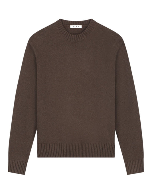 OLAF Essential Knitted Crewneck Pullover Chocolate Plum - productfoto 2
