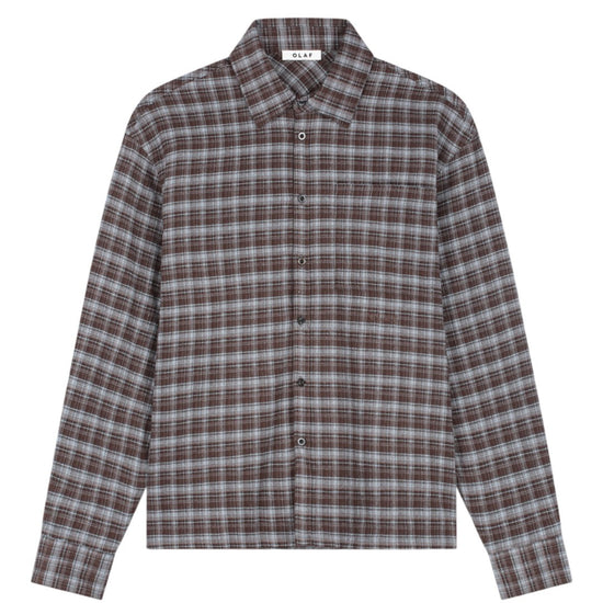 OLAF Flannel Boxy Hemd Chocolate Plum/Windsurfer - productfoto 1