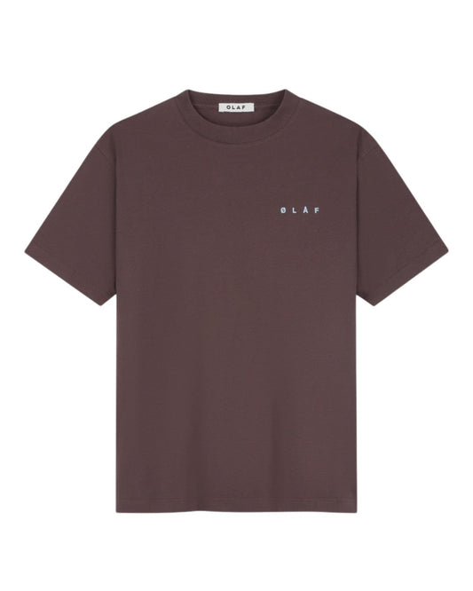 OLAF Lasso Face Cotton T-shirt Chocolate Plum - productfoto 2