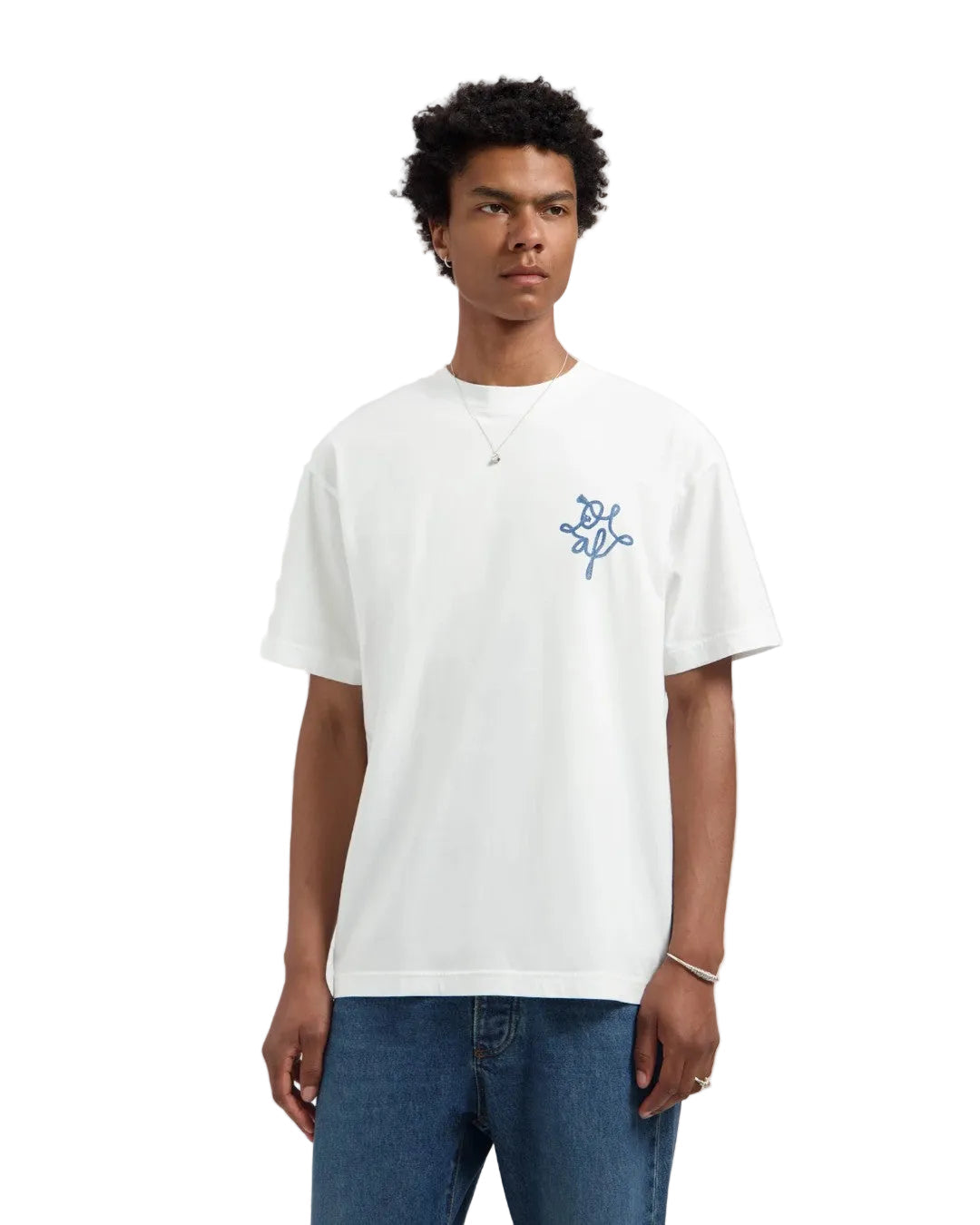 OLAF Lasso Monogram Cotton T-shirt Optical White - productfoto 3