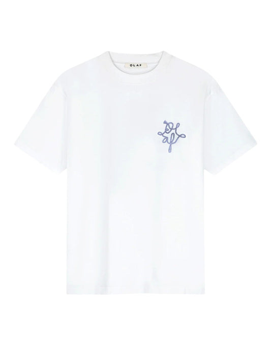 OLAF Lasso Monogram Cotton T-shirt Optical White - productfoto 4