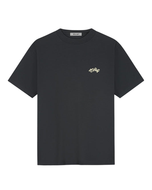 OLAF Lasso Signature Cotton T-shirt Charcoal - productfoto 2