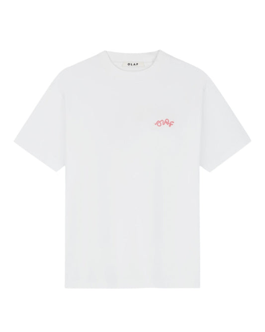 OLAF Lasso Signature Cotton T-shirt Optical White - productfoto 2