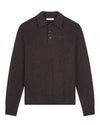OLAF Oversized Knitted Longsleeve Polo Chocolate Plum - productfoto 1