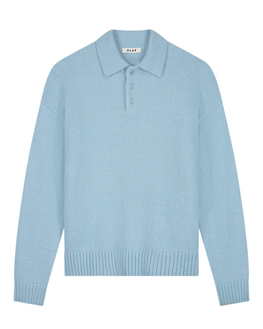 OLAF Oversized Knitted Longsleeve Polo Windsurfer - productfoto 1
