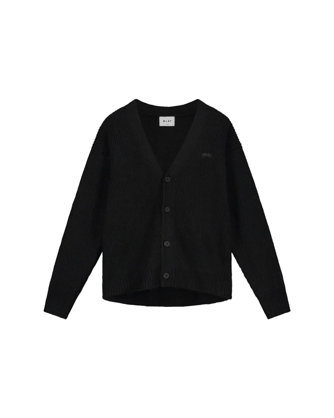 OLAF Black Signature Wool Blend Regular Fit Pullover – vooraanzicht