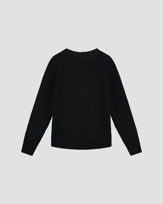 OLAF Black Signature Wool Blend Regular Fit Pullover – productbeeld 2