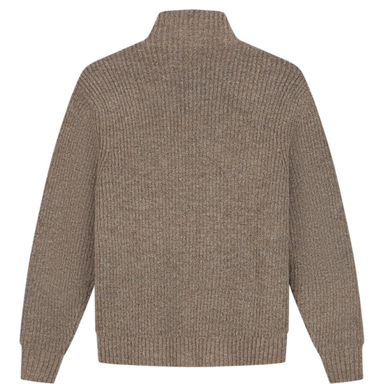OLAF Signature Zip Knitted Mockneck Sweater Chocolate Plum - productfoto 2