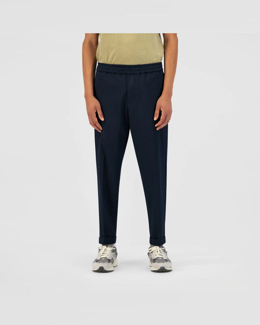 OLAF Slim Fit Elasticated Broek Navy - productfoto 2