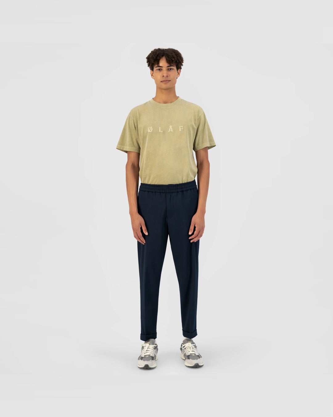 OLAF Slim Fit Elasticated Broek Navy - productfoto 5