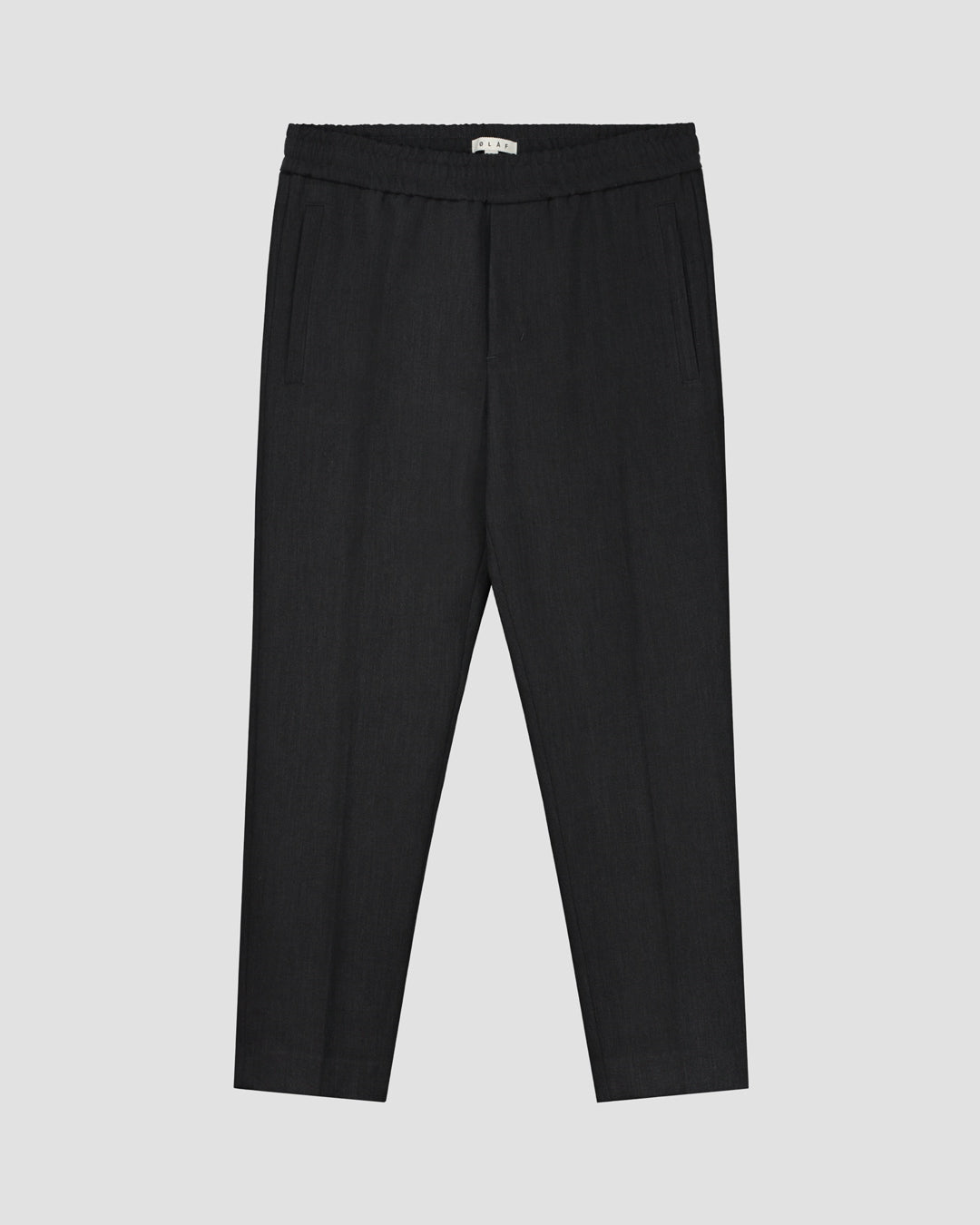 OLAF Tailored Elasticated Slim Fit Broek Grey Melange - productfoto 1