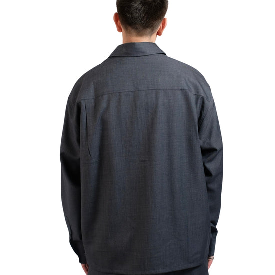 OLAF Wool Blend Boxy Hemd Charcoal - productfoto 4