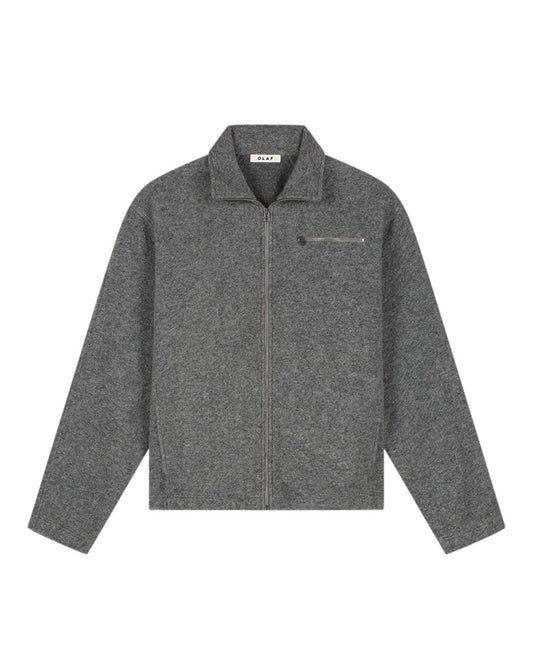 OLAF Wool Fleece Zip Jacket Sharkskin - productfoto 1