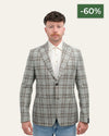 Breras Checked Cotton Linen Blazer Green – productfoto 7 – Checkpoint Mol