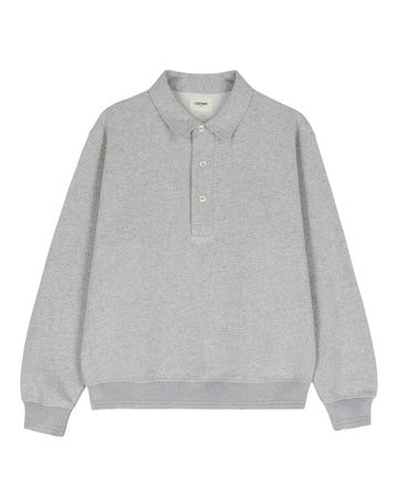 Grey Pace Cotton Polo Sweater