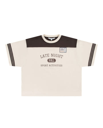 PAL Sporting Goods Late Night Sport T-shirt Marshmallow Deep Mahogany vooraanzicht