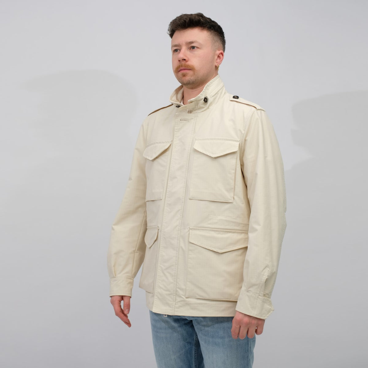 Palto Elvio Field Jacket Egg White – productbeeld 2