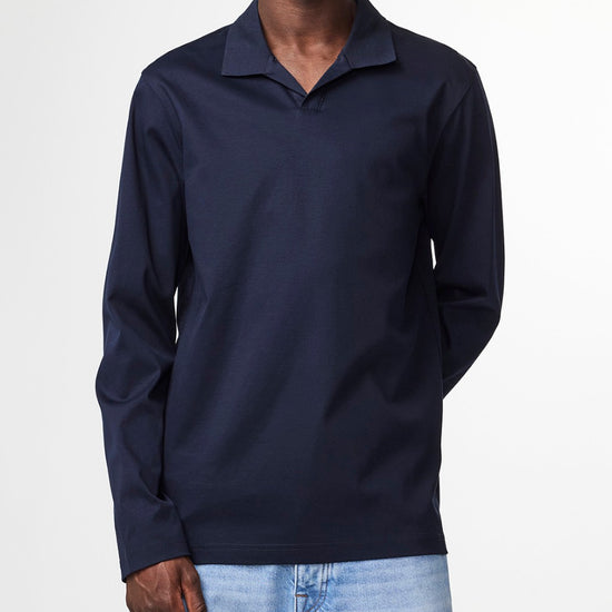 NN.07 Paul 3525 open collar polo Deep Navy - Checkpoint Mol