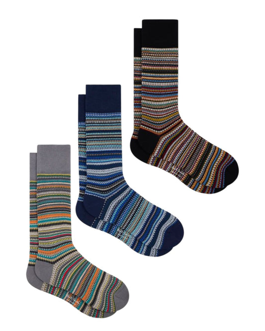 Paul Smith 3-Pack Pique Signature Socks Blue - productfoto 1