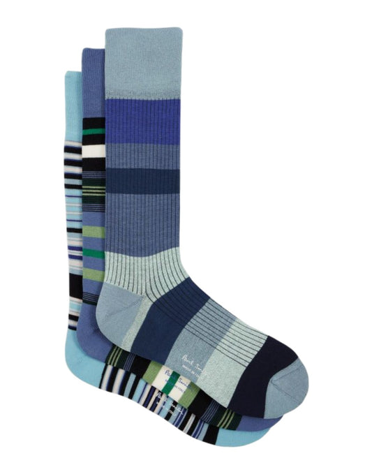 Paul Smith 3-Pack Socks Blue Mix - productfoto 2
