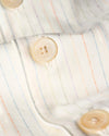 Paul Smith licht hemd met fijne multicolour strepen, detail knoopsluiting