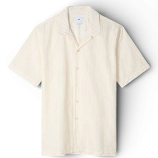 Paul Smith licht hemd met fijne multicolour strepen, productfoto vooraanzicht