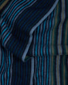 Paul Smith Double Side Stripe Sjaal Blue — detail van het dubbelzijdige streepdessin
