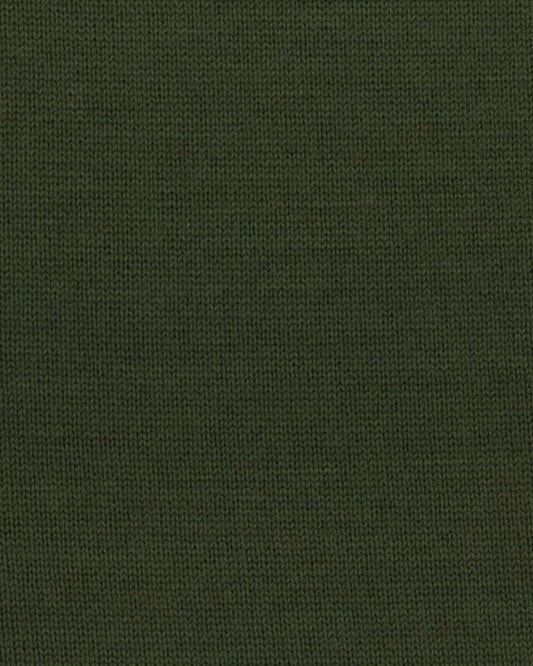 Detail van het fijne donkergroene merinobreisel van de Paul Smith cardigan