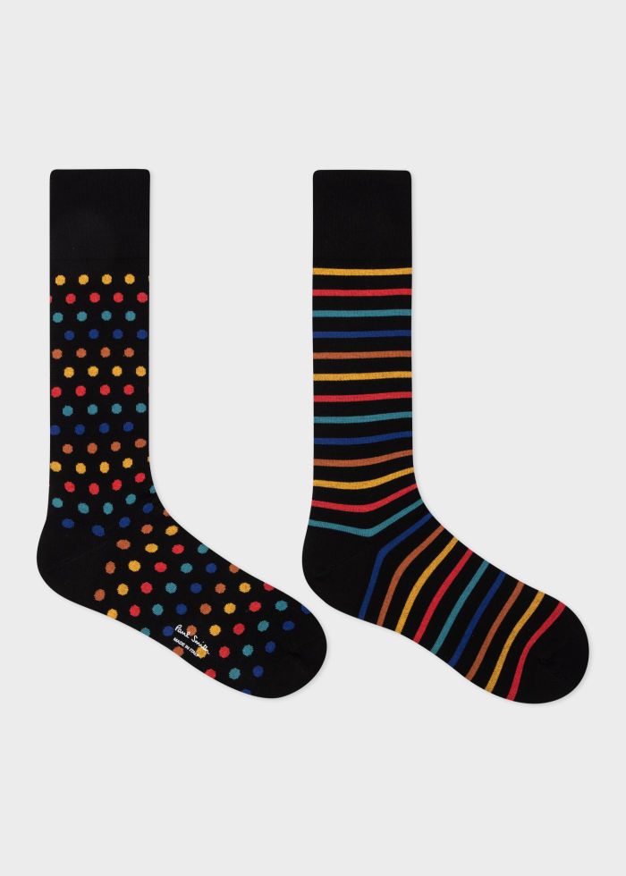 Paul Smith Gino Artist zwarte sokken, paar naast elkaar