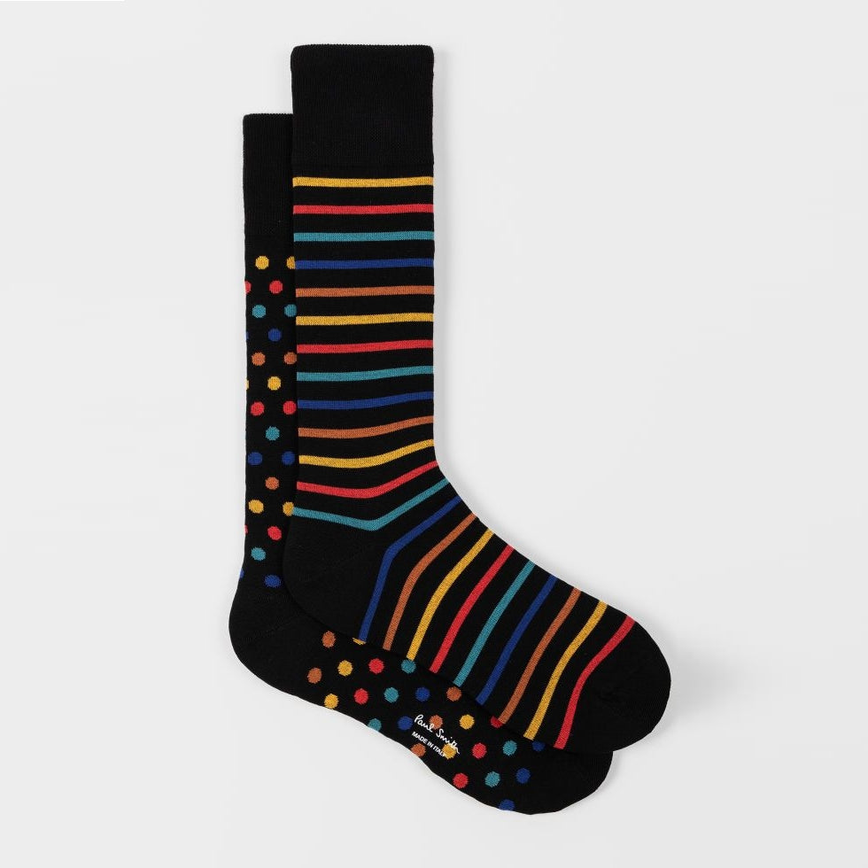 Paul Smith Gino Artist zwarte sokken, paar overlappend