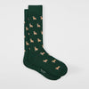 Paar groene Paul Smith Irwin Bulldog sokken met bulldogmotief en geribde boorden
